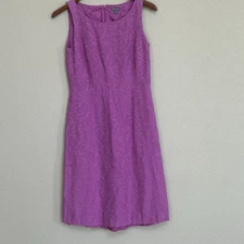 Ann Taylor Pink Floral Tropical Sheath Dress Women’s Size 4 Fully Lined Back Zip