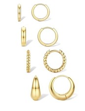 Small Gold Hoop Earrings for Women Trendy Huggie Earring 14K Gold Plated