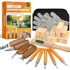 Wood Carving Kit, 23pcs Wood Carving Tools with 4 Wood Carving Knives 5 Detai...