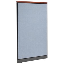 48-1/4"W x 77-1/2"H Deluxe Non-Electric Office Partition Panel with Raceway Blue