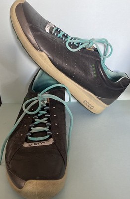 Ecco Biom Natural Motion Hydromax Leather Black Teal Golf Shoes  Womens 8.5