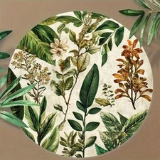 2D Flat,1pc Vintage Fern & Floral Wall Art - Matte Finish Aluminum Metal Paintin