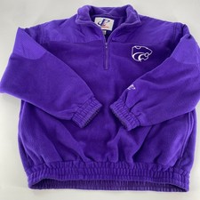 Logo Athletic Kansas State Wildcats Fleece Pullover Sweatshirt Men's L Purple