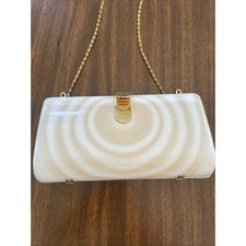 Vintage Doris Amster Lucite Clutch 1950s Marbled Swirl Target Evening Bag MCM