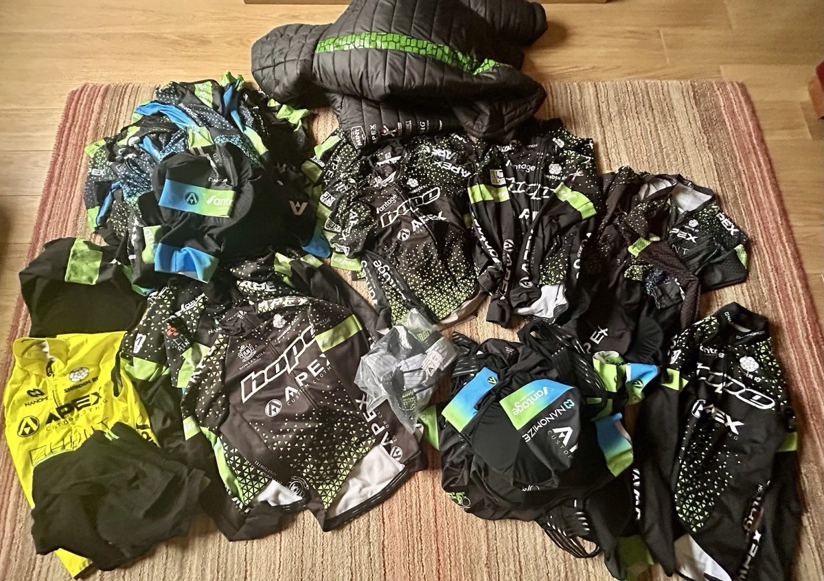 Kit de ciclismo profesional (lote de trabajo) - Trajes de piel/camisetas/pantalones cortos/chaquetas - Pequeño/XS