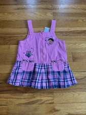 Vintage Dora Explorer Dress 24M Infant Nickelodeon Y2K Pink Plaid Jumper