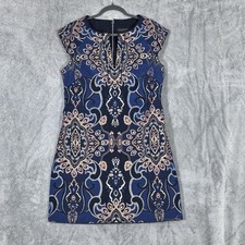 Laundry Women’s Size Lg. Embroidered Style Boho Jacquard Dress V-Neck Cutout