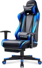 Gaming Chair with Footrest, Ergonomic Computer Game Desk Chair, Reclining Gamer