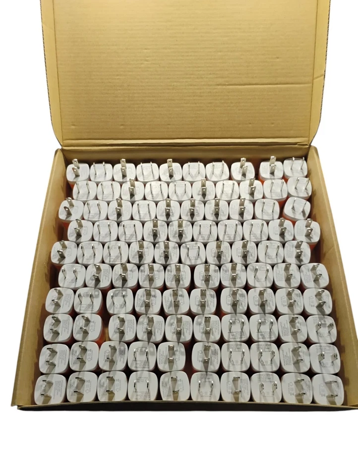 100 peças carregador de parede USB atacado cubo plugue energia carregamento tijolo LARANJA  - Imagem 2 de 2