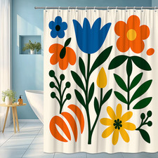 Vibrant Floral Shower Curtain for Modern Bathroom Decor