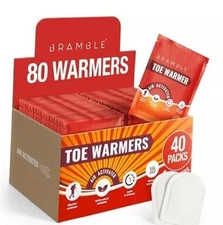 80 Adhesive Toe Warmers for Feet (38Pairs) | LongLasting Foot Warmers Ex 07/2028