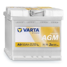VARTA A9 Autobatterie, 50Ah 12V, Dynamic AGM, 550901054