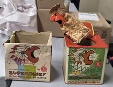 VINTAGE 1967 MATTEL FUNNY COMPANY SUPERCHIEF JACK IN THE MUSIC BOX ORIG BOX RARE
