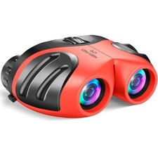 LET'S GO Binocular for Kids, Compact High Resolution Shockproof Binoculars Red