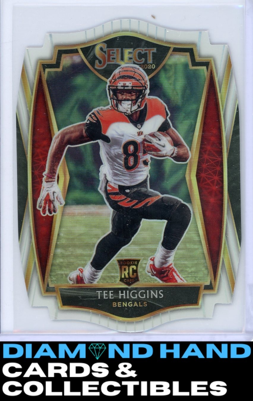 2020 Panini Select #60 Tee Higgins White Prizm Die Cut
