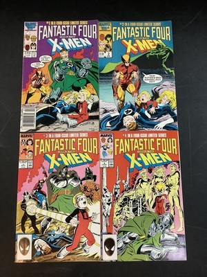 FANTASTIC FOUR VS X-MEN #1-4 COMIC BOOK LOT FULL SERIES CLAREMONT DR DOOM WOLVIE