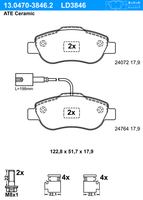 ATE | BremsbeläGe Ceramic Vorne (13.0470-3846.2) FüR Fiat 500 C Ford KA