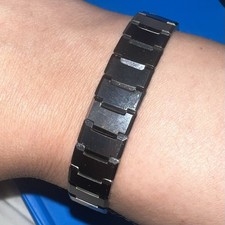 Men  s Tungsten Polished Finish Link Stainless Steel Bracelet