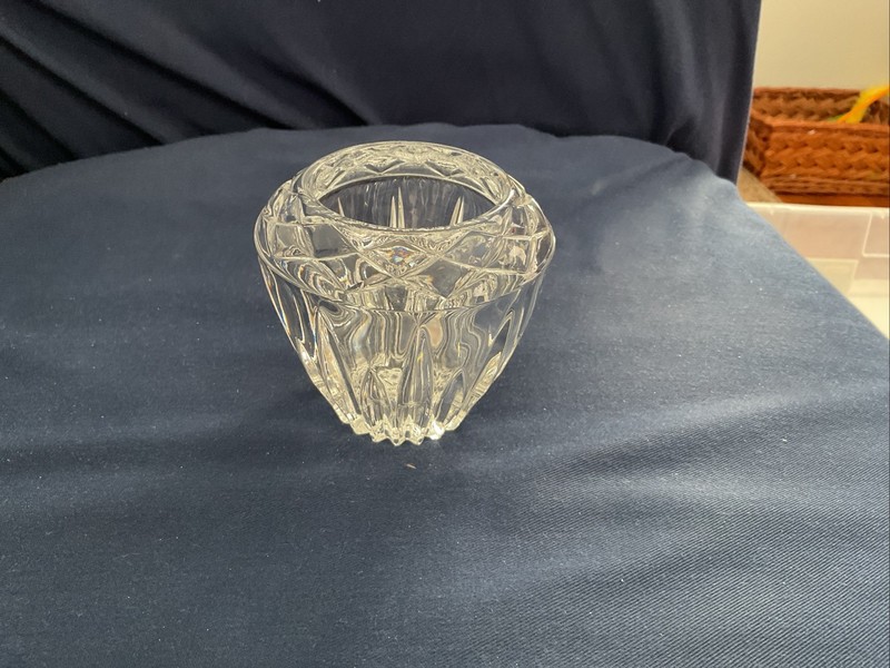 Princess House Highlights Crystal Candle Holder,Crystal Ribbed Candle Holder