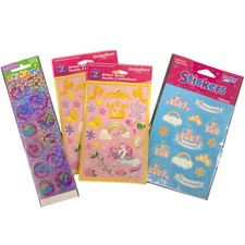 MIXED LOT OF PRINCESS STICKERS  4 PACKS Crown, Tiara, Sparkle, Scrapbooking