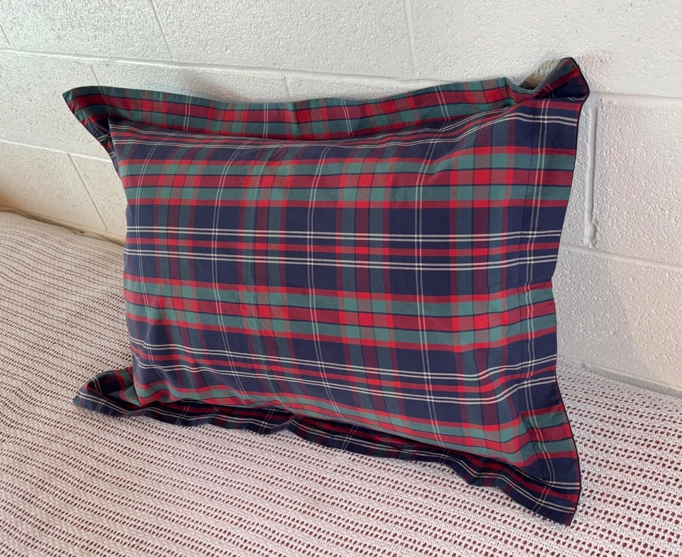 Vintage Ralph Lauren Red & Green Plaid Standard Pillow Sham 1 pc - Image 4 of 4