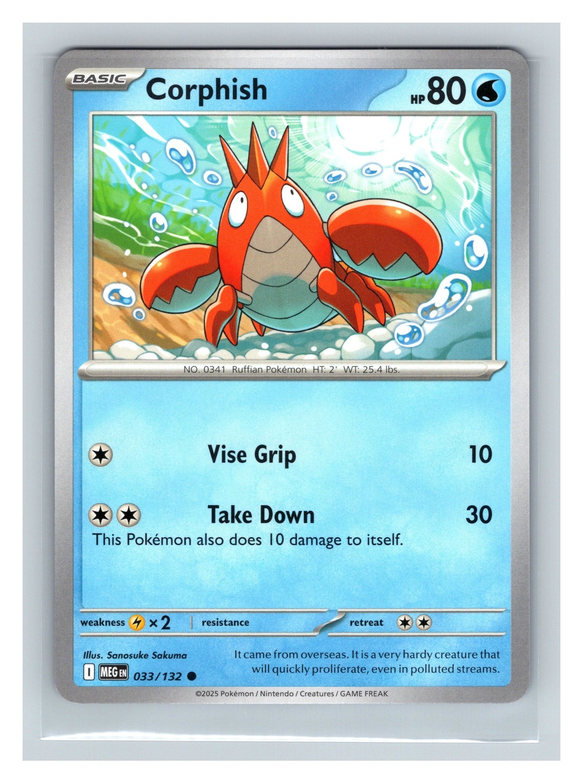 Pokemon TCG Corphish ME01: Mega Evolution 033/132 Common NM