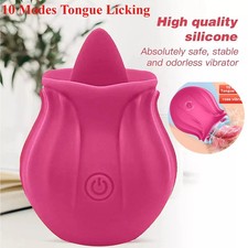 Rose Licking Vibrator Clit Sucker Dildo G-Spot Massager Oral Sex Toys for Women