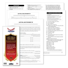 Last Will and Testament Legal Forms Kit, Complete Do-It-Yourself Documentatio...