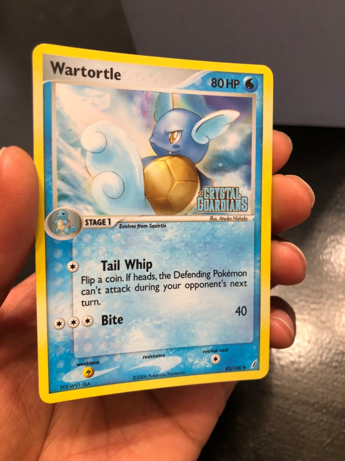 Wartortle 43/100 Holo EX Crystal Guardians Stamped 2006 Pokémon NM