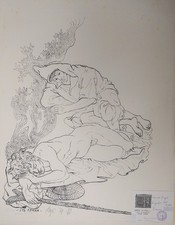 1969 CORRADO CAGLI "ERMES" GRANDE SERIGRAFIA  FIRMATA E NUMERATA