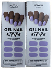 MOYOU LONDON Semi Cured LILAC Gel Nail Strips 40 Pcs Spring Nail Wraps for Salon
