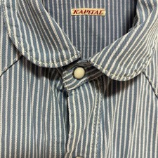 KAPITAL Stripes Shirt Blue Size 2 From Japan