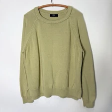 Able Sweater Organic Cotton Crew Neck Green Women Size XL