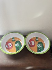 Set Of 2 Vintage Veggie Tales Melamine Bowl Zak Designs Dishwasher Safe 5.5    00