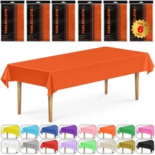 DecorRack 6 Rectangular Tablecloths BPA-Free Plastic, 54 x 108 inch, Dining T...