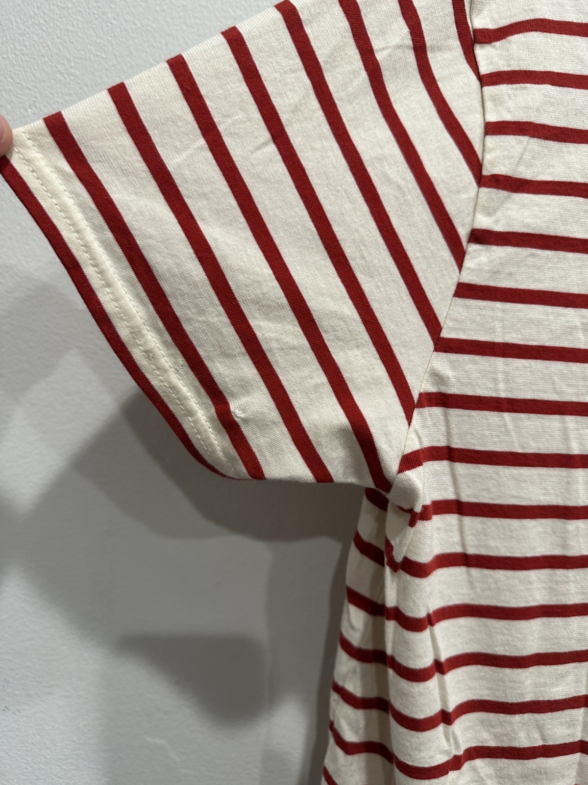 ARMOR LUX White Red Stripe Cotton Crew Neck T-shirt medium nautical classic image 6