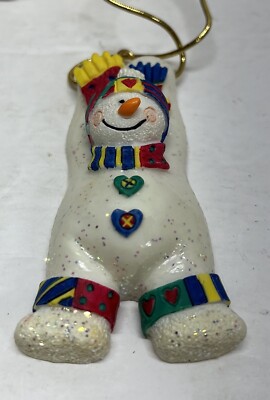 Vintage Snowman Christmas Tree Ceramic Ornament From Avon Gift Collection