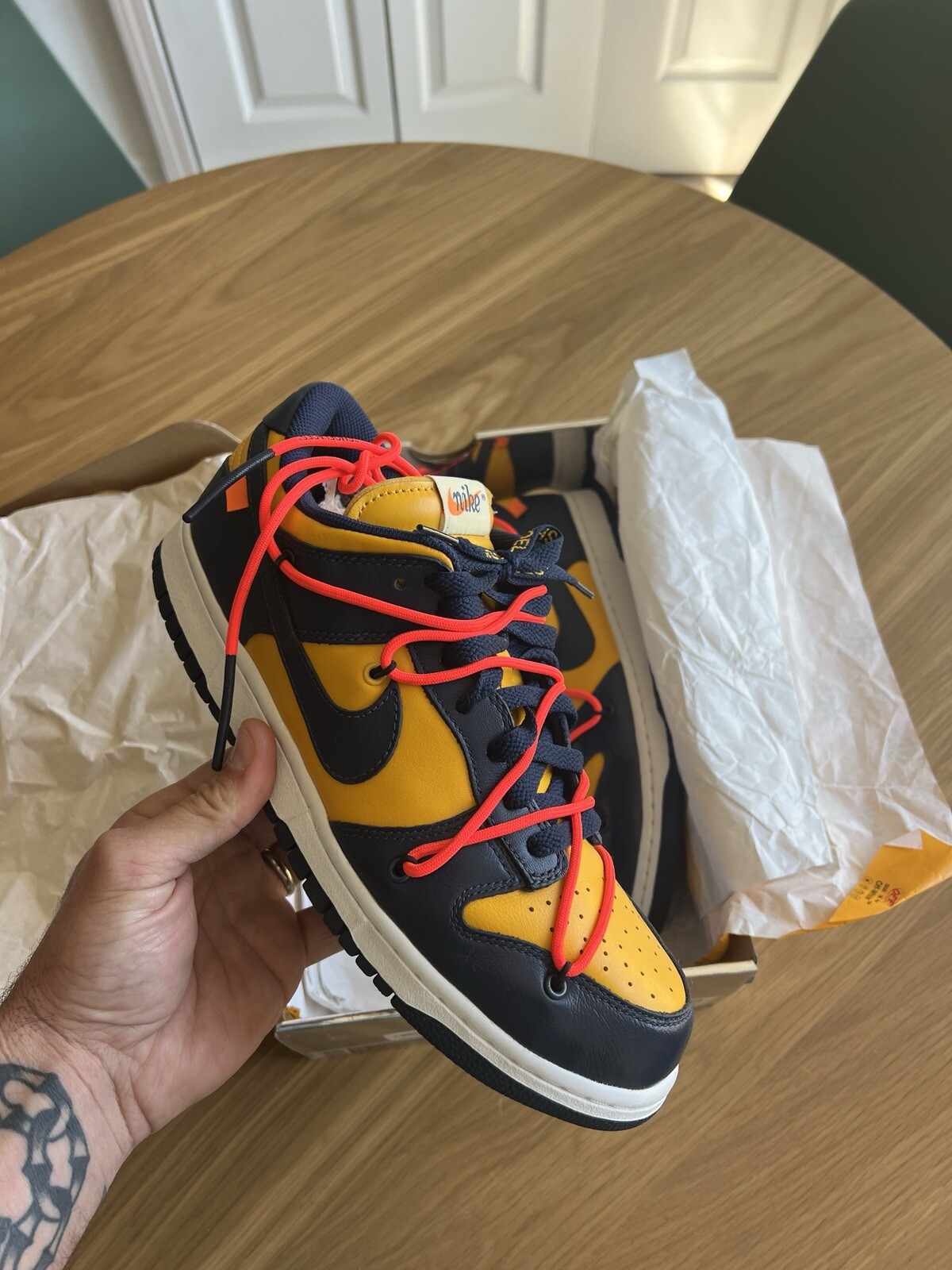 OFF WHITE X NIKE DS Nike Dunk Low x OFF WHITE University G 2019 taglia 10 CT0856 700