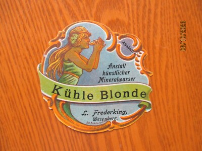 IMP RUSSIA ESTONIAKHLE BLONDE MINERALWASSER WESENBERG FREDERKING LABEL  3-13 | eBay