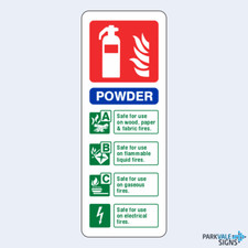 Powder Fire Extinguisher ID Sign