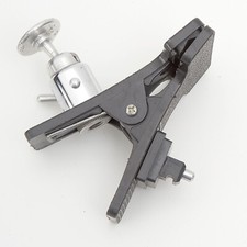 TABLE CLAMP WITH BALL TRIPOD ACCESSORY HEAD AND VIVITAR FLASH GUN PISTOL MOUNT