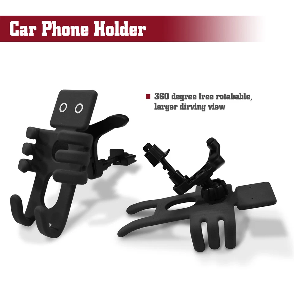 TAC Car Cell Phone Silicon Holder Cradle Mount BLK Fit 5"-7" Smartphones & GPS - Image 3 of 4