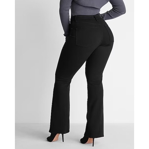 Express Curvy Mid Rise Black Bootcut Jeans 12S - Picture 4 of 5