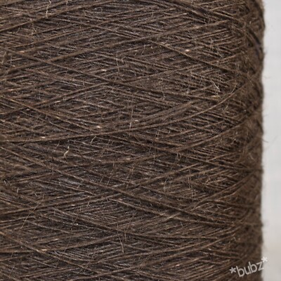 DICKES & STARKES REINES LEINENGARN - 400g KONE - WEBKETTE & SCHUSS DUNKELBRAUN FLACHS