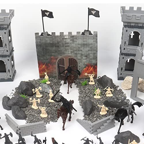 Medieval Castle Toy, Castles Knights Soldiers Model Kit Knight Figures Playse...
