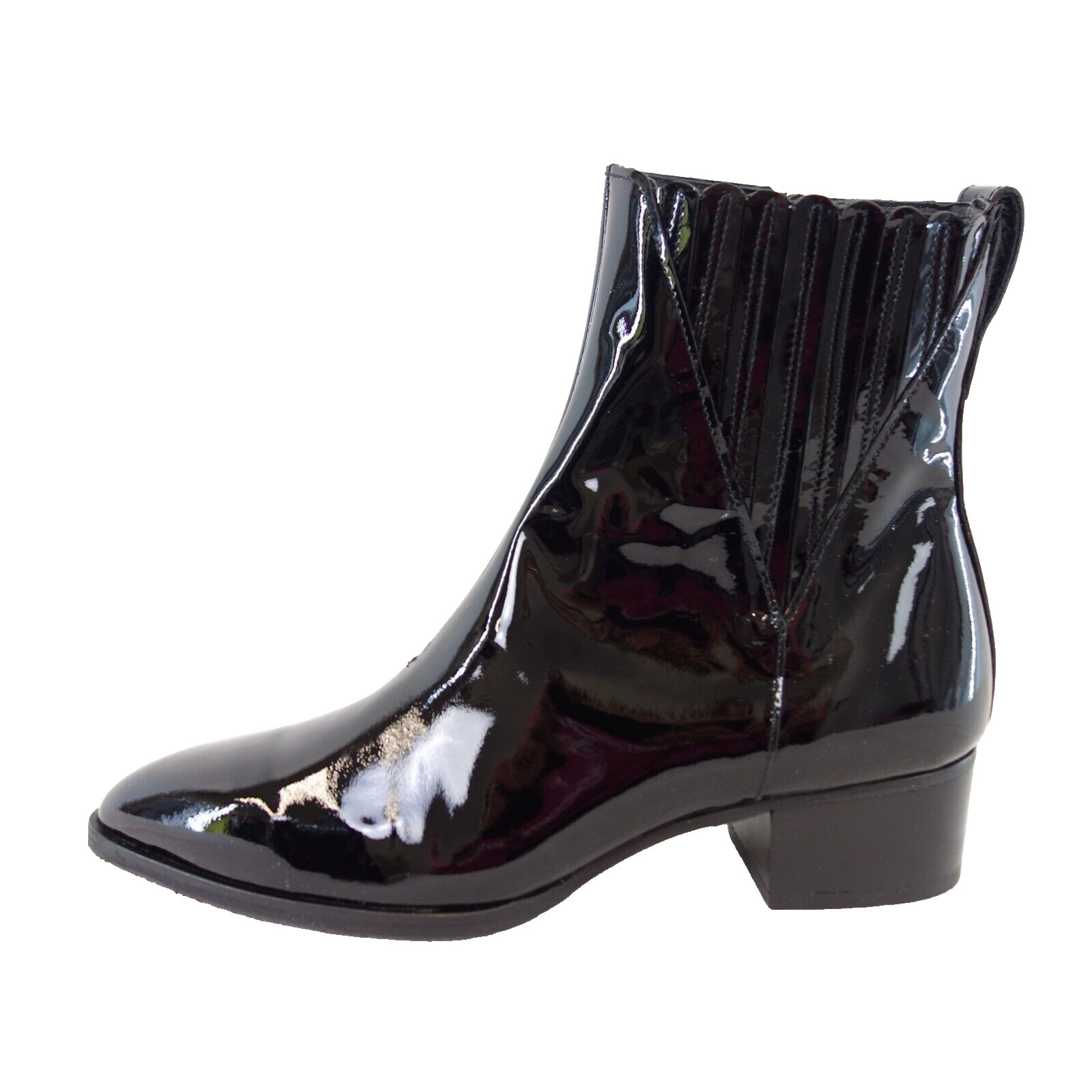 Botines negros PERTINI mujer zapatos botas charol cuero 40,5 nuevos