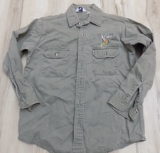 Vtg Black Buck Deer Botton Up Mens Sz M Made in USA Olive