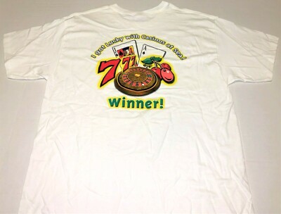 Norwegian Cruise Lines Casinos At Sea I Got Lucky Slots Roulette T-Shirt New! LG