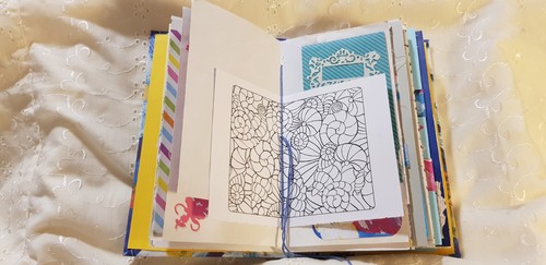 Junk Journal Notebook Handmade Book Sewn Ready To Decorate - Blue Floral - Aust - Picture 8 of 24
