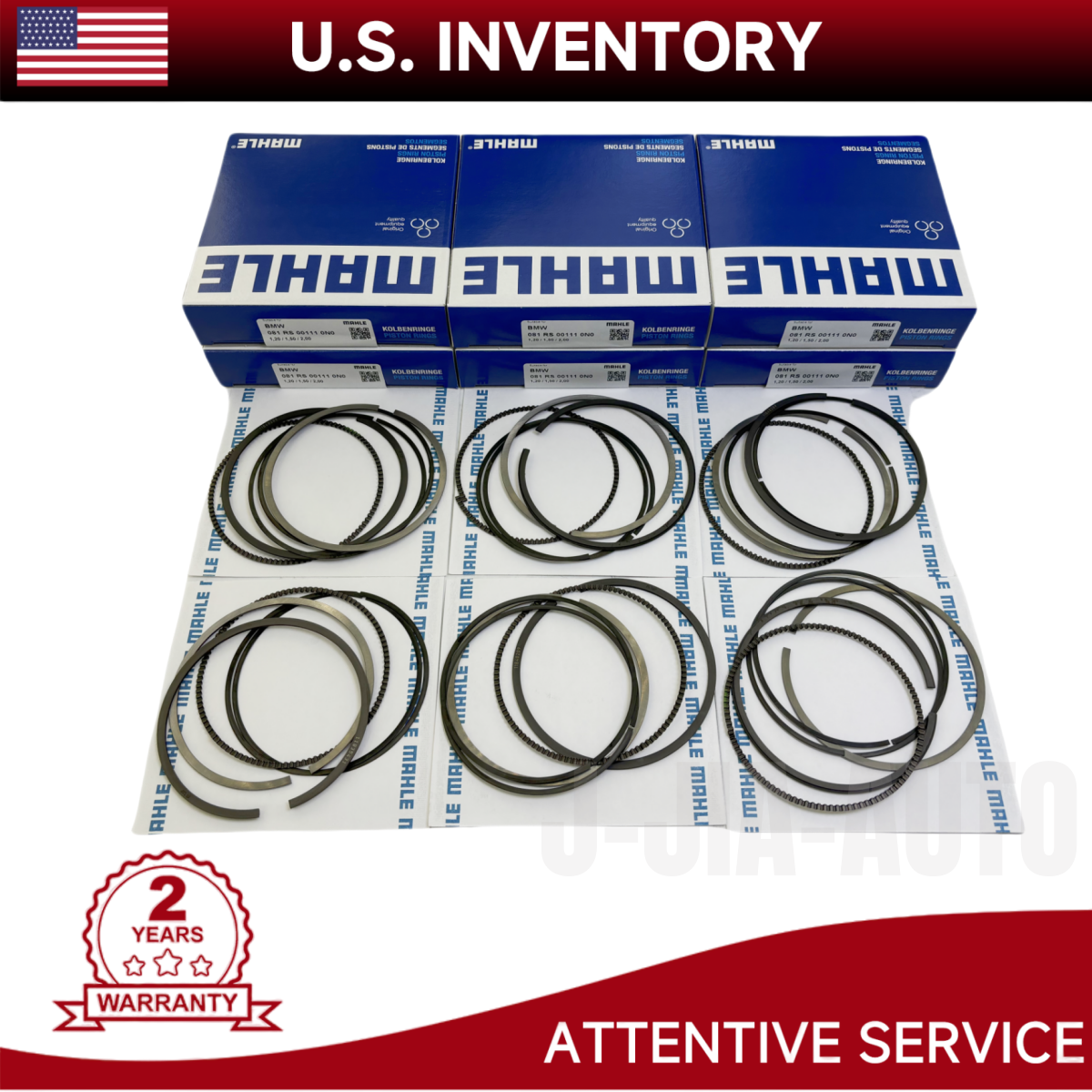Mahle 6X Piston Rings Set for BMW F32 E70 E71 N55 S55 535i M4 X5 F10